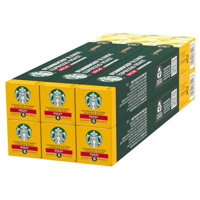 Afbeelding van STARBUCKS Blonde Espresso Roast Cafeïnevrij by Nespresso, Roast, Koffiecapsules 6 x 10 (60 Capsules)