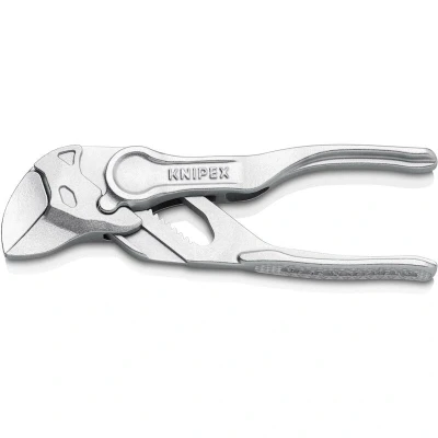 Afbeelding van Knipex Sleuteltang XS tang en schroefsleutel in één gereedschap verchroomd, ruwe oppervlakken met reliëf 100 mm 86 04 BK