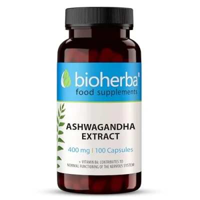 Afbeelding van Ashwagandha Capsules 100 Stuks 400 mg Per Capsule Pure Withania Somnifera Extract Poeder