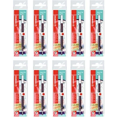 Afbeelding van Navulling voor balpen Stabilo Palette Fine Rood 0,4 mm (10 Stuks)