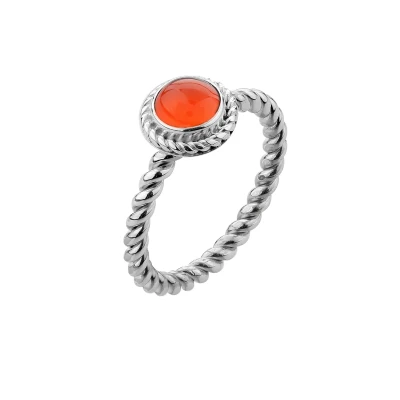 Afbeelding van Nenalina Dames Ring Karneol Geburtsstein juli Boho 925 Silber