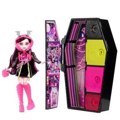 Afbeelding van Monster High Skulltimate Secrets Neon Frights Draculaura 21 cm Modepop