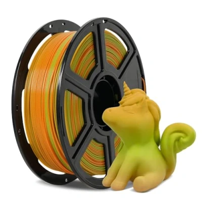Afbeelding van Flashforge filament, PLA 1,75 mm, 3D printer kleurverloop, spoel van 1 kg, maatnauwkeurigheid +/ 0,02 betere taaiheid en geen knopen, groen oranje
