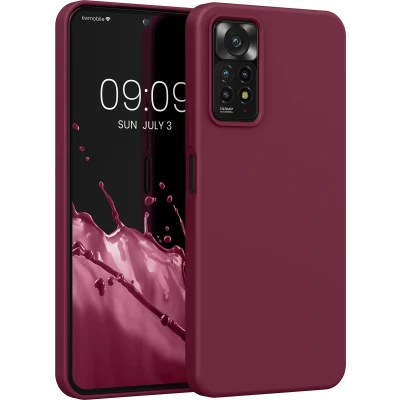 Afbeelding van kwmobile telefoonhoesje geschikt voor Xiaomi Redmi Note 11 Pro / (5G) 12 (4G) Hoesje met siliconen coating Smartphone case in wijnrood