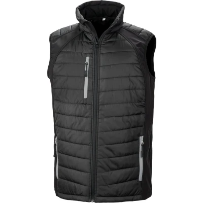 Afbeelding van Result Black compass gewatteerde softshell bodywarmer R238X / Grey