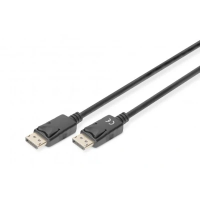 Afbeelding van DIGITUS Displayport aansluitkabel, DP ST/3,0 m, m/vergrendeling, 1.2, Ultra HD 4K zwart