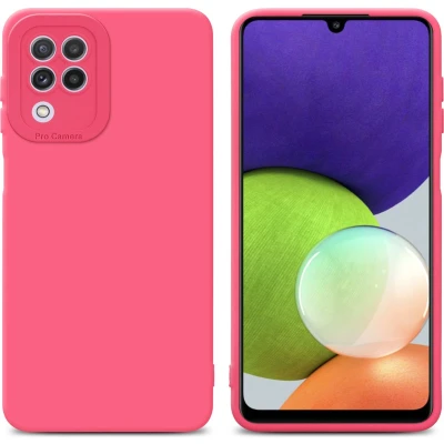 Afbeelding van Cadorabo Hoesje geschikt voor Samsung Galaxy A22 4G in FLUID ROOD Beschermhoes TPU silicone Cover Case