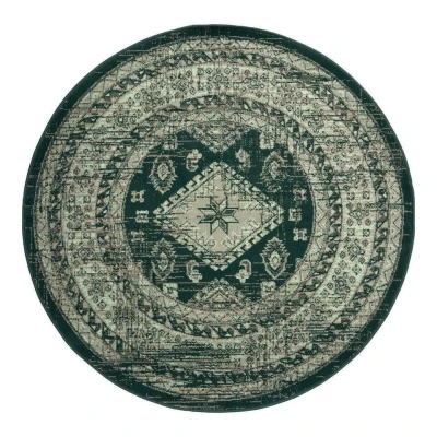 Afbeelding van Interieur05 Rond Vintage Vloerkleed Aila Groen 240 Ã ̃