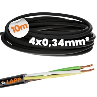 Afbeelding van Lapp 10 meter 1030239 LiYY PVC stuurstroomkabel 4x0,34 mm² zwart I LED kabel 4 aders datalijn signaallijn soldeerbare