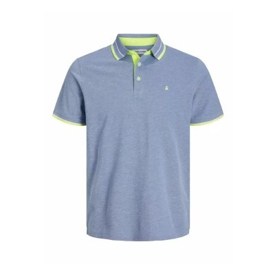 Afbeelding van Jack &amp; Jones polo heren normale fit poloshirt lichtblauw effen EU4XL/US2XL Big Tall Plus Size