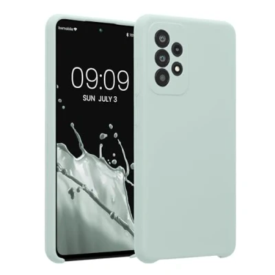 Afbeelding van kwmobile telefoonhoesje compatibel met Samsung Galaxy A52 / 5G A52s hoesje Back cover siliconen coating Smartphone case in cool mint