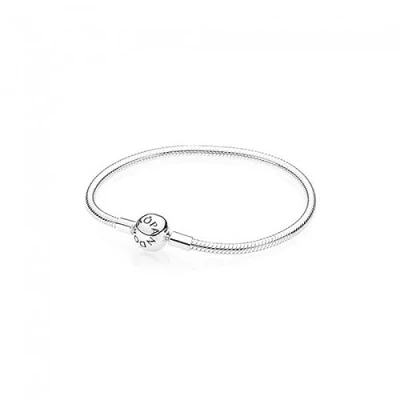 Afbeelding van PANDORA Damen Armband mit Kugelverschluss, glatt 925 Silber 21 cm 590728
