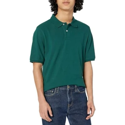 Afbeelding van Amazon Essentials Men&#039;s Poloshirt van piqué katoen met normale pasvorm (verkrijgbaar in grote en lange maten), Donkergroen, S