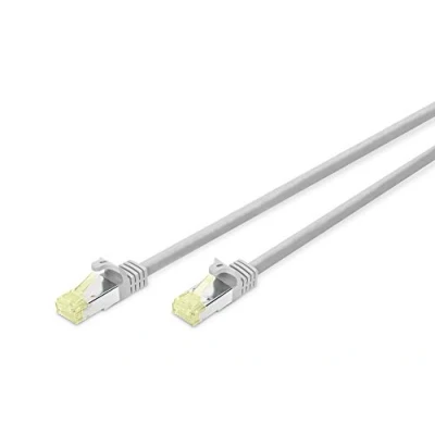 Afbeelding van DIGITUS LAN kabel Cat 6A 3m 100% component level getest RJ45 netwerkkabel S/FTP afgeschermd grijs