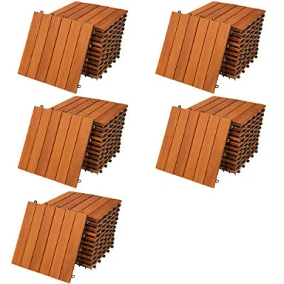 Afbeelding van 55x Houttege 5m² l 30x30cm Acacia FSC®Gecertificeerd Kliksysteem