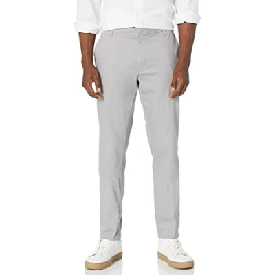 Afbeelding van Amazon Essentials Heren Slim Fit Kreukbestendige Flat Front Stretch Chino Broek, Grijs, 29W / 29L