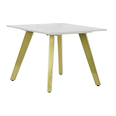 Afbeelding van Bijzettafel DKD Home Decor Keramisch Gouden Metaal Wit Modern (60 x 60 48 cm)