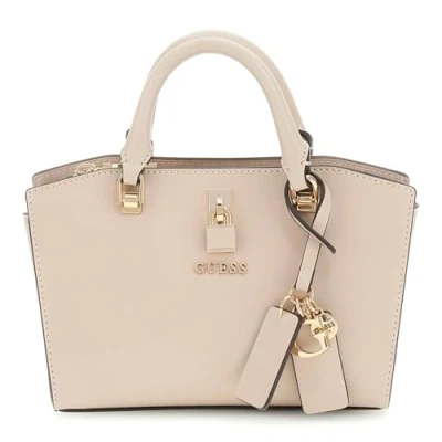 Afbeelding van GUESS Handtas Schoudertas Queensland Mini Satchel Bag Simply Taupe