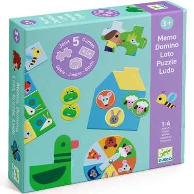 Afbeelding van Djeco spelletjesdoos 5 in 1 at the farm
