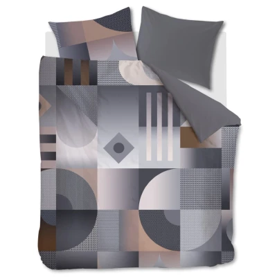 Afbeelding van Dekbedovertrek Beddinghouse Dutch Design Robbinson Grijs Katoen 200 x / 220 cm 2 Persoons