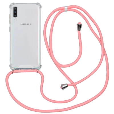 Afbeelding van imoshion Hoesje Geschikt voor Samsung Galaxy A70 Backcover met koord Roze