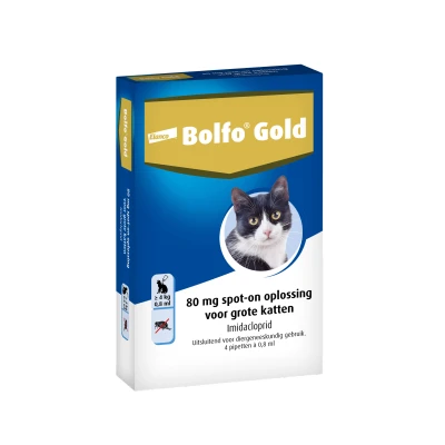 Afbeelding van 2x Bolfo Gold Anti Vlooiendruppels Kat Vanaf 4 kg pipetten