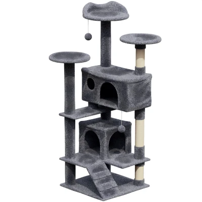 Afbeelding van Avalo Krabpaal Voor Katten Met 7 Niveaus 137x50x50 CM Donkergrijs Grote