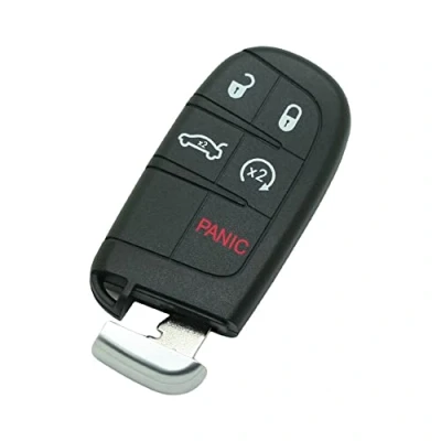 Afbeelding van BROVACS Vervangende sleutel Shell + ongesneden lege noodinvoegsleutel compatibel met DODGE CHRYSLER JEEP 5 knop Smart Keyless Entry Remote Key Case Fob 4 BTN Paniek PG756F