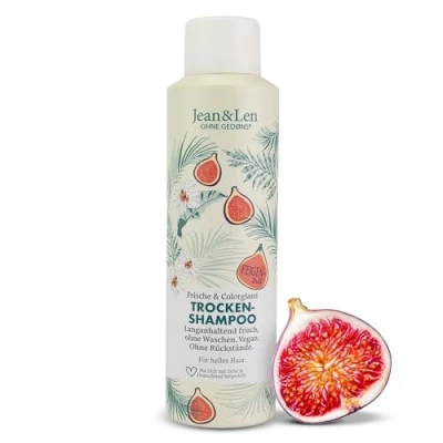 Afbeelding van Jean &amp; Len Droogshampoo, frisheid en kleurglans voor licht haar, geen vettige aanzet, productresten, ruikt fruitig fris naar vijg, met uv filter, zonder parabenen siliconen, veganistisch, 200
