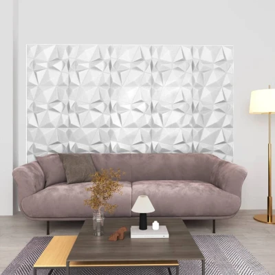 Afbeelding van vidaXL 24 st Wandpanelen 3D 6 m² 50x50 cm diamantwit