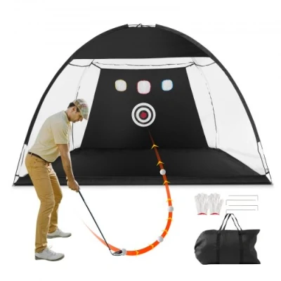 Afbeelding van VEVOR Golfnet, 3 x 2,1 m golfoefennet, voor binnen en buiten, thuis, golfswingtraining, golfslaghulp net met doel draagtas, achtertuin rijden chippen, cadeau mannen, golfliefhebbers,
