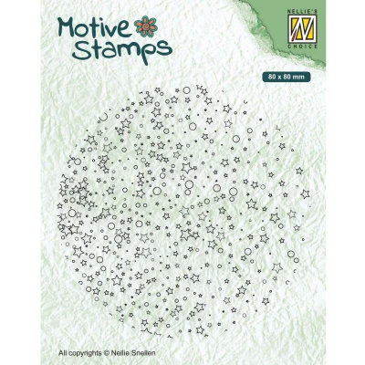Afbeelding van Nellies Choice Christmas Silhouette Clearstamp Sterren &amp; Stippen TXCS019 80x80mm (07 20)