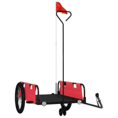 Afbeelding van vidaXL Fietstrailer oxford stof en ijzer rood zwart