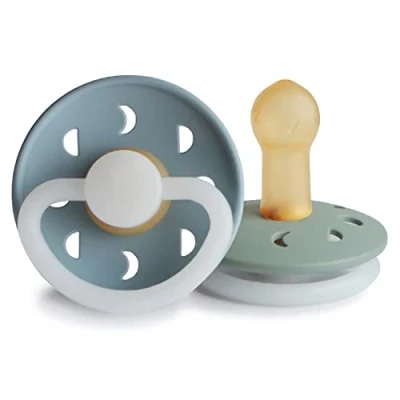 Afbeelding van Frigg Fopspeen Moon GLOW Night 6 18mnd St. Blue/Sage 2st