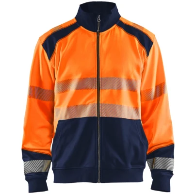 Afbeelding van Blaklader Sweatshirt hele rits High Vis 3558 2528 Oranje/Marineblauw 4XL
