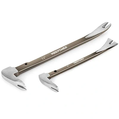 Afbeelding van MAXPOWER 2 stuks breekijzer, Kratopener set, 8 inch/21 cm en 12 inch/30 nageltrekker Pry Bar beitel schraper