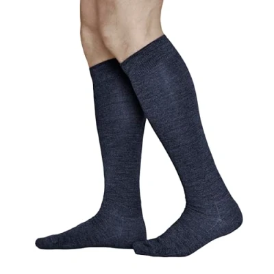 Afbeelding van VITSOCKS 80% Merino Wollen Winter Kniekousen Heren, Warme Lange Sokken, Zacht Ademend, marine blauw, 42 43
