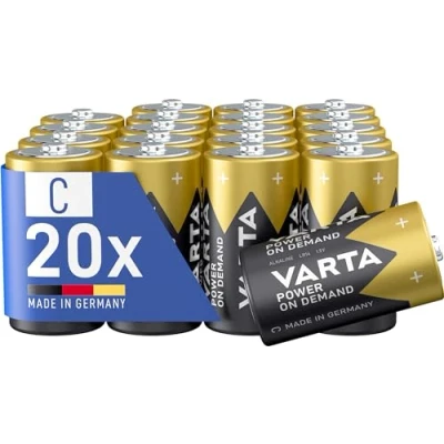 Afbeelding van VARTA Batterijen C Baby, verpakking van 20, Power on Demand, Alkaline, opbergpakket, slim, flexibel, krachtig, voor computeraccessoires, Smart Home, Made in Germany [Exclusief bij Amazon]