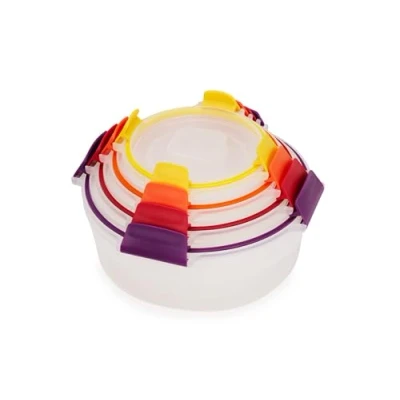 Afbeelding van Joseph Nest Lock Rond 4 delige Bewaardozen Set, Ruimtebesparend, Luchtdichte, Lekvrije Deksel, BPA vrij, Verschillende Maten