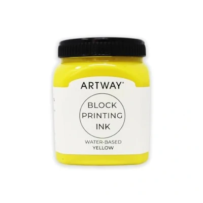 Afbeelding van Artway Premium Blokdrukinkt 250ml Geel Ideaal voor Reliëfdruk, Blokdruk en Linodruk