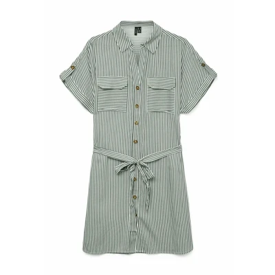 Afbeelding van Vero Moda Vmbumpy SS Short Blousejurk, Dames, Maat: XS, Grün