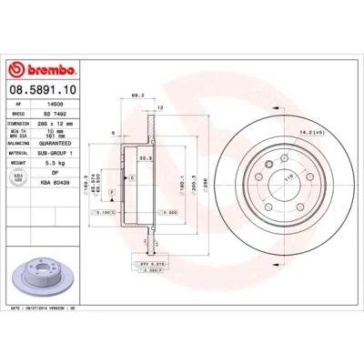 Afbeelding van Brembo Remschijf 08.5891.10
