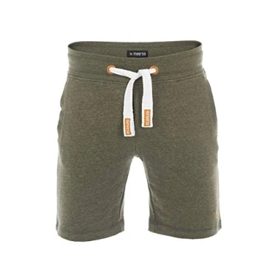Afbeelding van riverso RIVMoritz Sweatshort voor heren, korte sweatshorts, bermuda, zomer, sportshorts, katoen, zwart, groen, blauw, rood, grijs, beige, S, M, L, XL, 2XL, 3XL, 4XL, 5XL, Ivy Olive Melange (12300), L