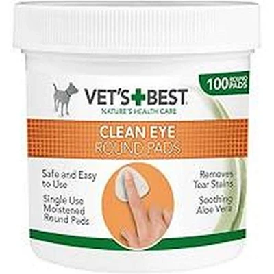 Afbeelding van Vets Best Clean Eye Round pads (100 in een kuip) (één maat) (wit)