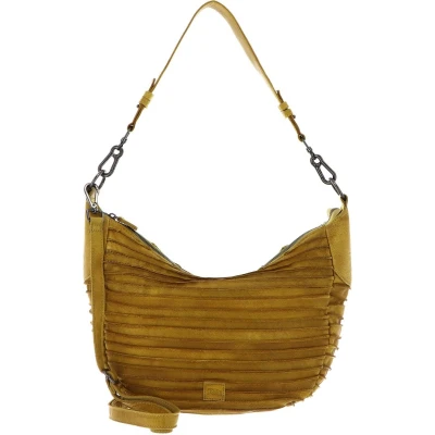 Afbeelding van FREDsBRUDER Leren Schoudertas Riffel Flowow Shoulderbag Capri Yellow Geel