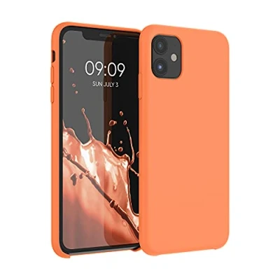 Afbeelding van kwmobile telefoonhoesje geschikt voor Apple iPhone 11 Hoesje met siliconen coating Smartphone case in papaya