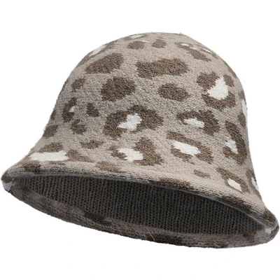 Afbeelding van Bucket Hat Soft Panter Patroon Wit Bruin Beige
