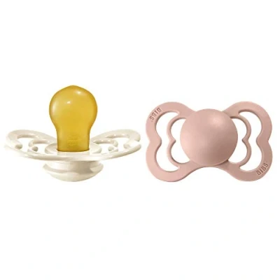 Afbeelding van BiBS Supreme Pacifier Stage 2 Fopspeen 6+ maanden stuks Ivory / Blush