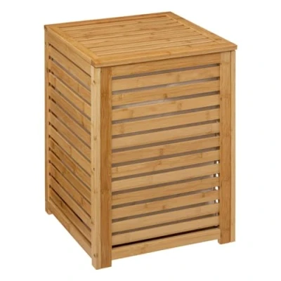 Afbeelding van 5Five Wasmand Bamboe met waszak 65 liter 40 x 38 58 cm deksel Wasmanden