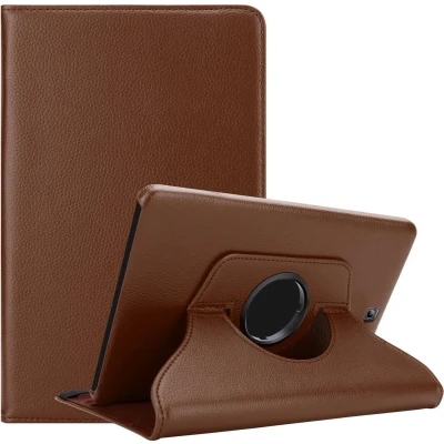Afbeelding van Cadorabo Tablet Hoesje geschikt voor Samsung Galaxy Tab S2 (8 inch) in PADDESTOEL BRUIN Beschermhoes ZONDER auto Wake Up, met stand functie en elastische band sluiting Book Case Cover Etui